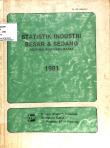 Statistik Industri Besar dan Sedang Provinsi Sumatera Barat 1981
