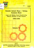 Statistik Industri Besar dan Sedang Provinsi Sumatera Barat 1993-1994