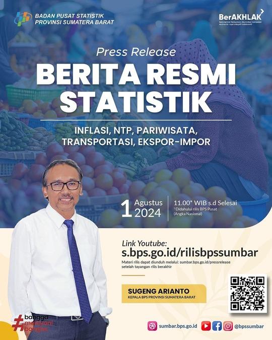 Berita Resmi Statistik BPS Provinsi Sumatera Barat 1 Agustus 2024