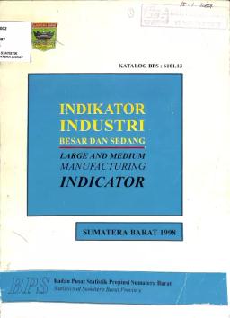 Sumatera Barat Large And Medium Industry Indicators 1998