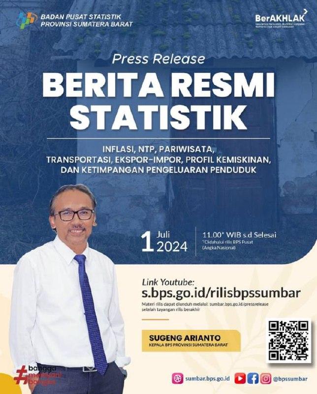 Berita Resmi Statistik BPS Provinsi Sumatera Barat 1 Juli 2024