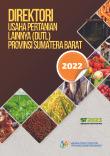 Direktori Usaha Pertanian Lainnya (DUTL) Provinsi Sumatera Barat 2022