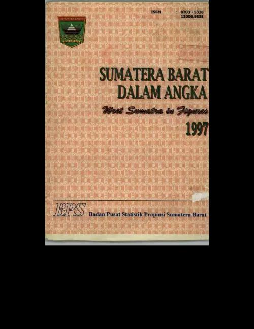 Sumatera Barat Dalam Angka Tahun 1997